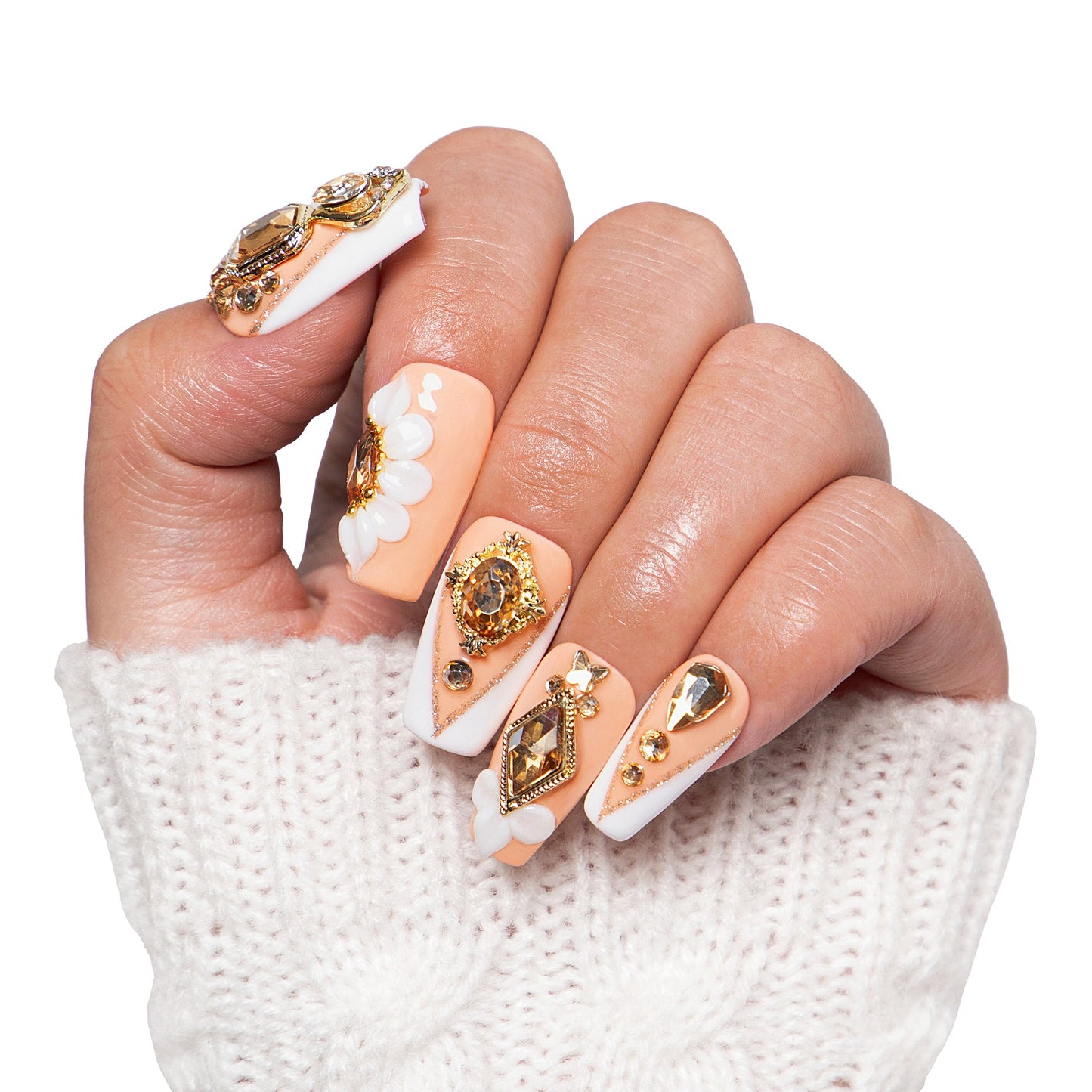 White Jasmine Handmade Nails H241