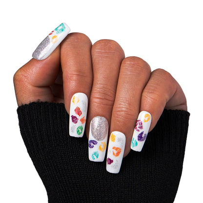 Rainbow Leopard Handmade Nails H242