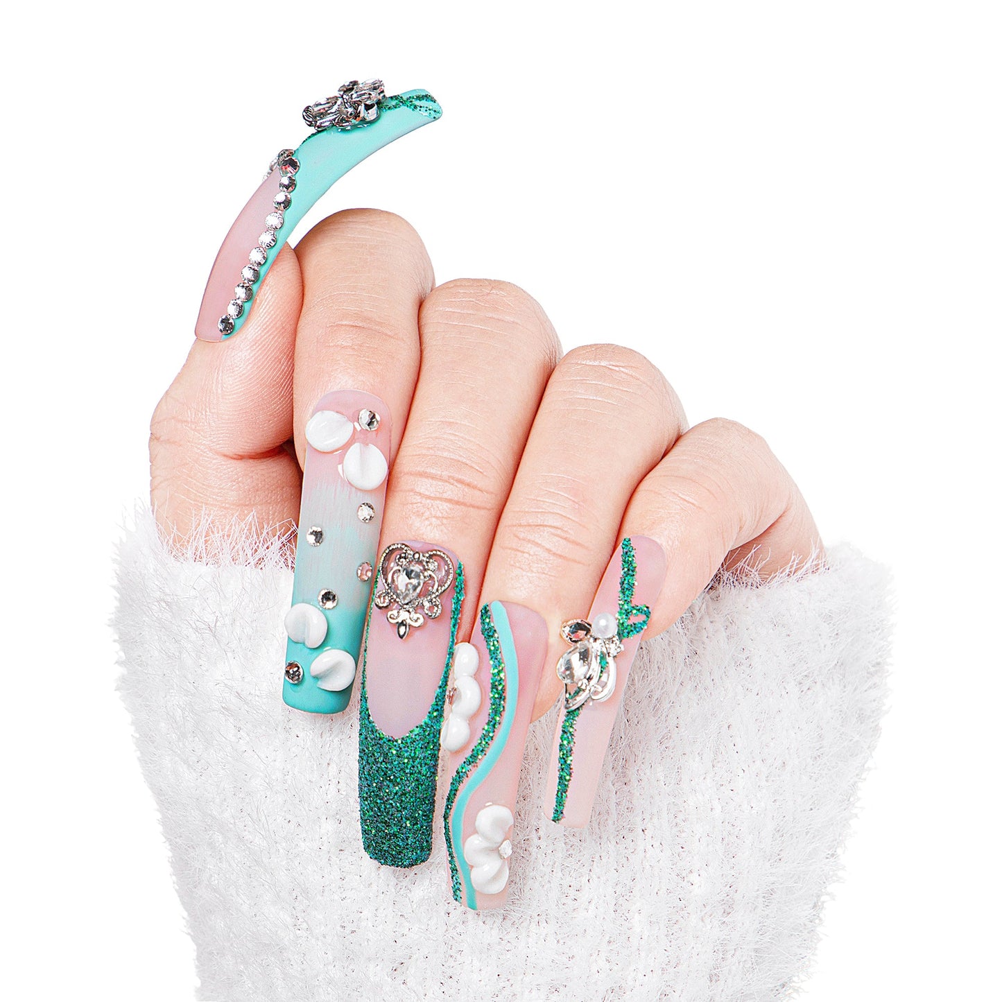 Emerald Vine Handmade Nails H244
