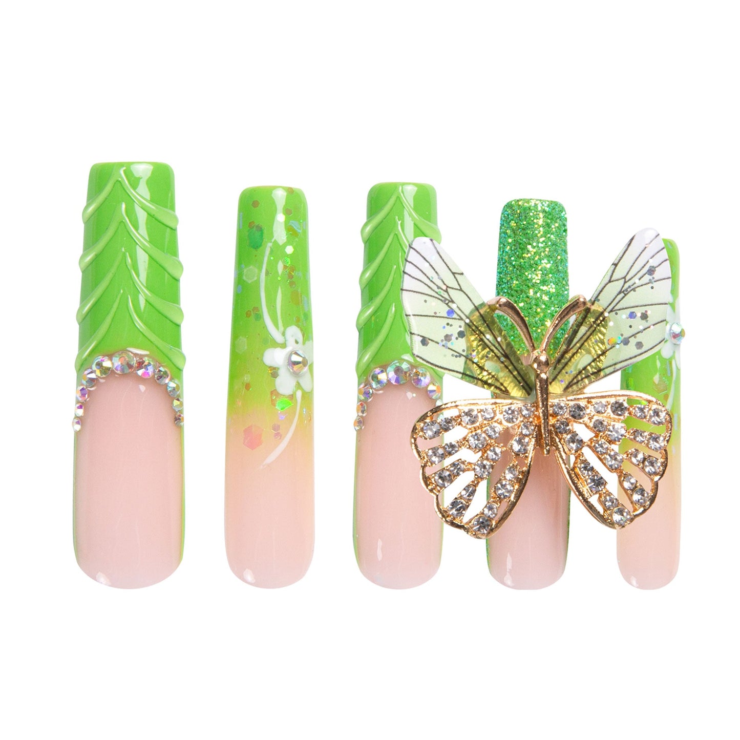 Butterfly Kiss Handmade Nails H255