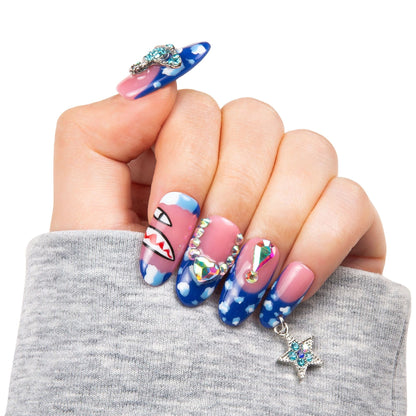 Royal Blue Sky Handmade Nails H262