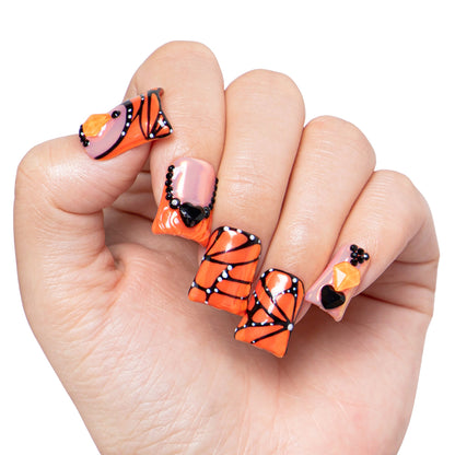 Orange Melody Handmade Nails H263