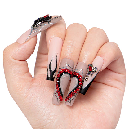 Midnight Spiderweb Handmade Nails H270