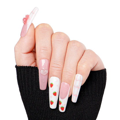 Strawberry Mousse Handmade Nails H286