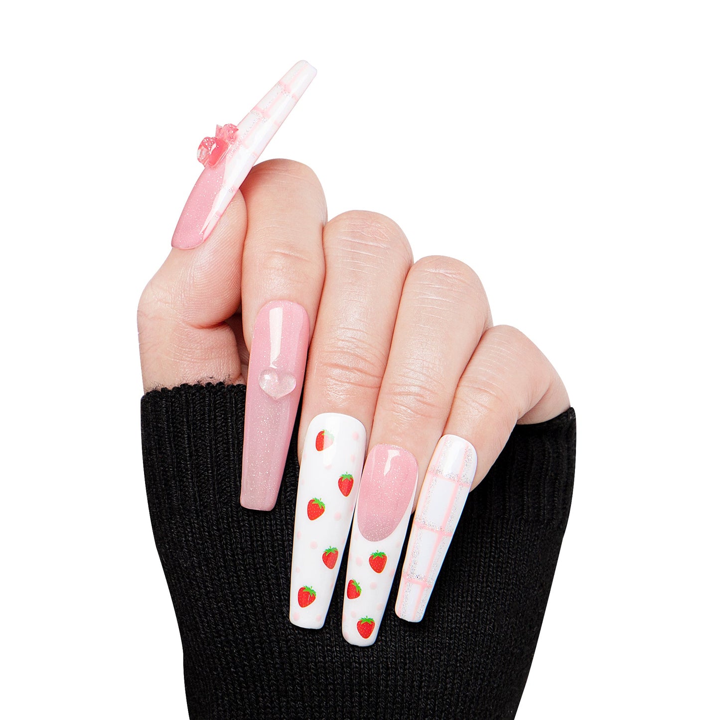 Strawberry Mousse Handmade Nails H286
