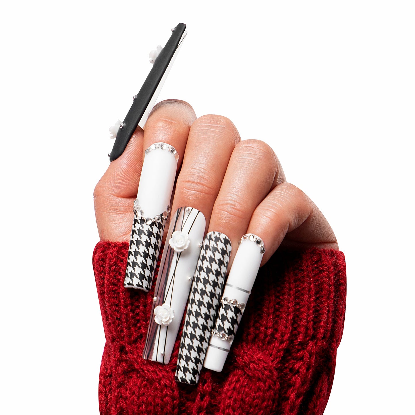 Houndstooth Handmade Nails H30