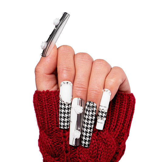 Houndstooth Handmade Nails H30