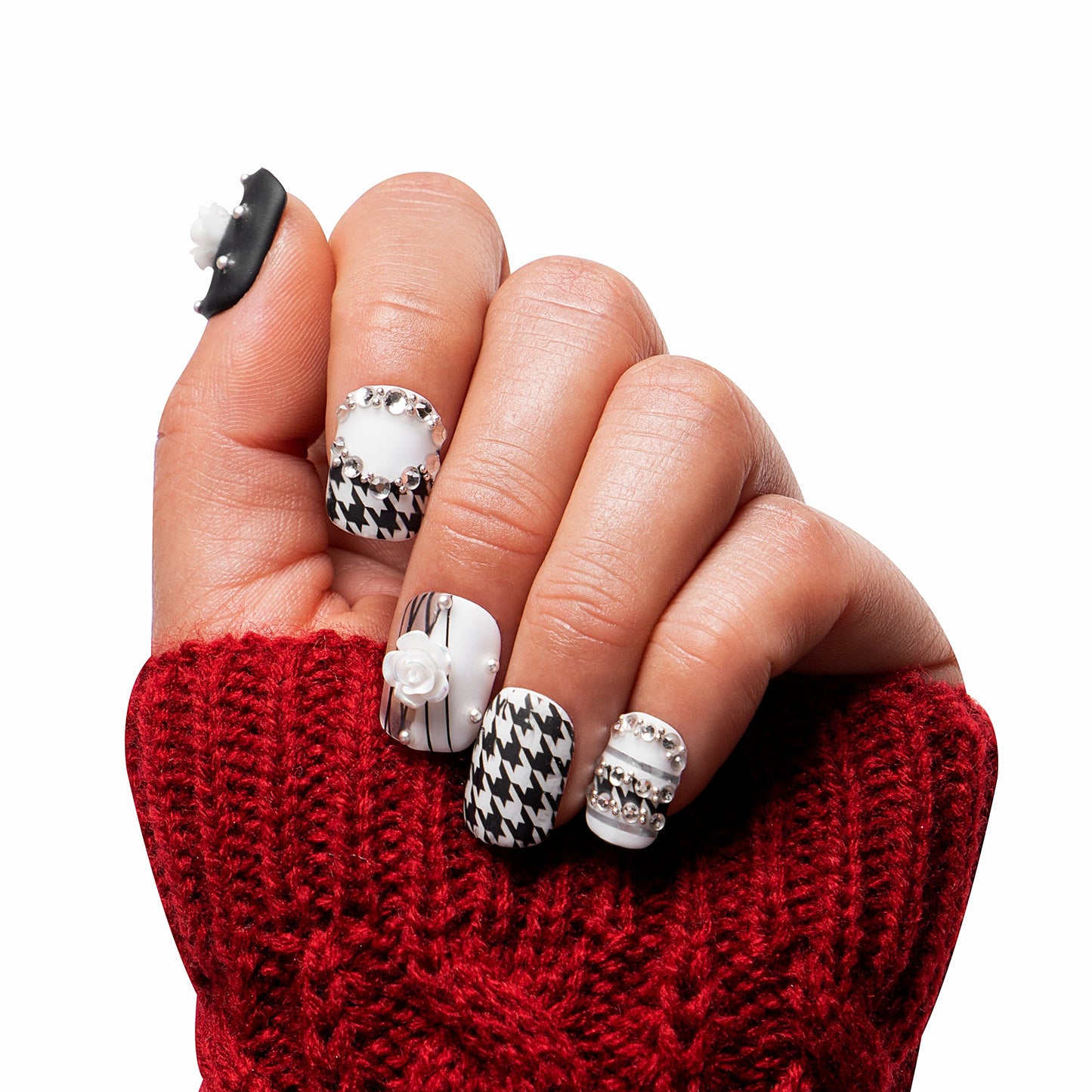 Houndstooth Handmade Nails H30