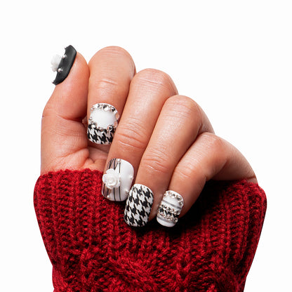 Houndstooth Handmade Nails H30