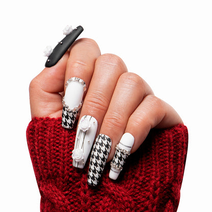 Houndstooth Handmade Nails H30