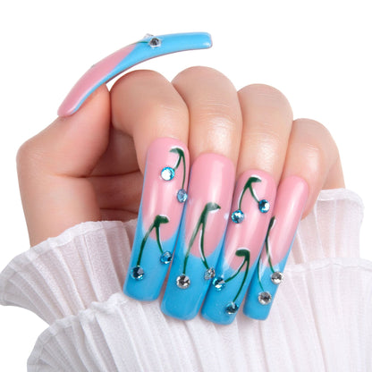 Glimmering Vine Gradient Handmade Nails H303