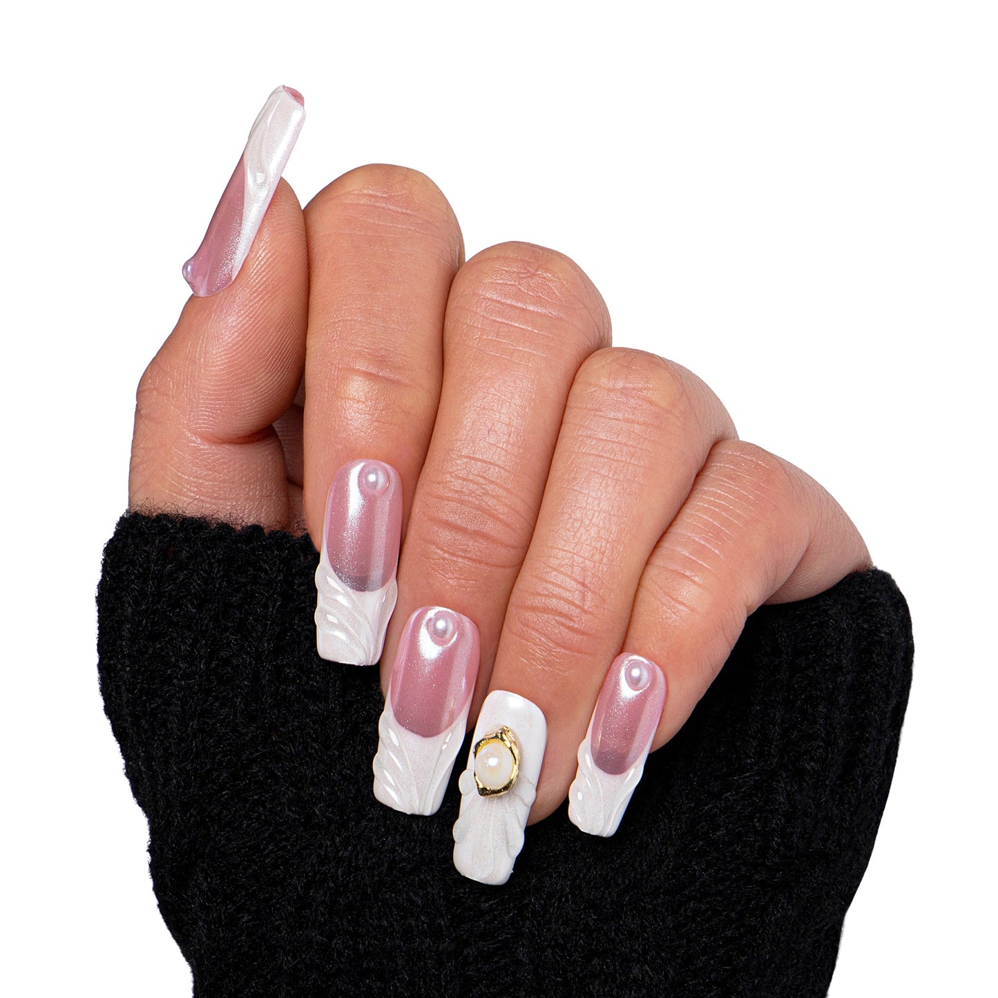 The White Handmade Nails H306