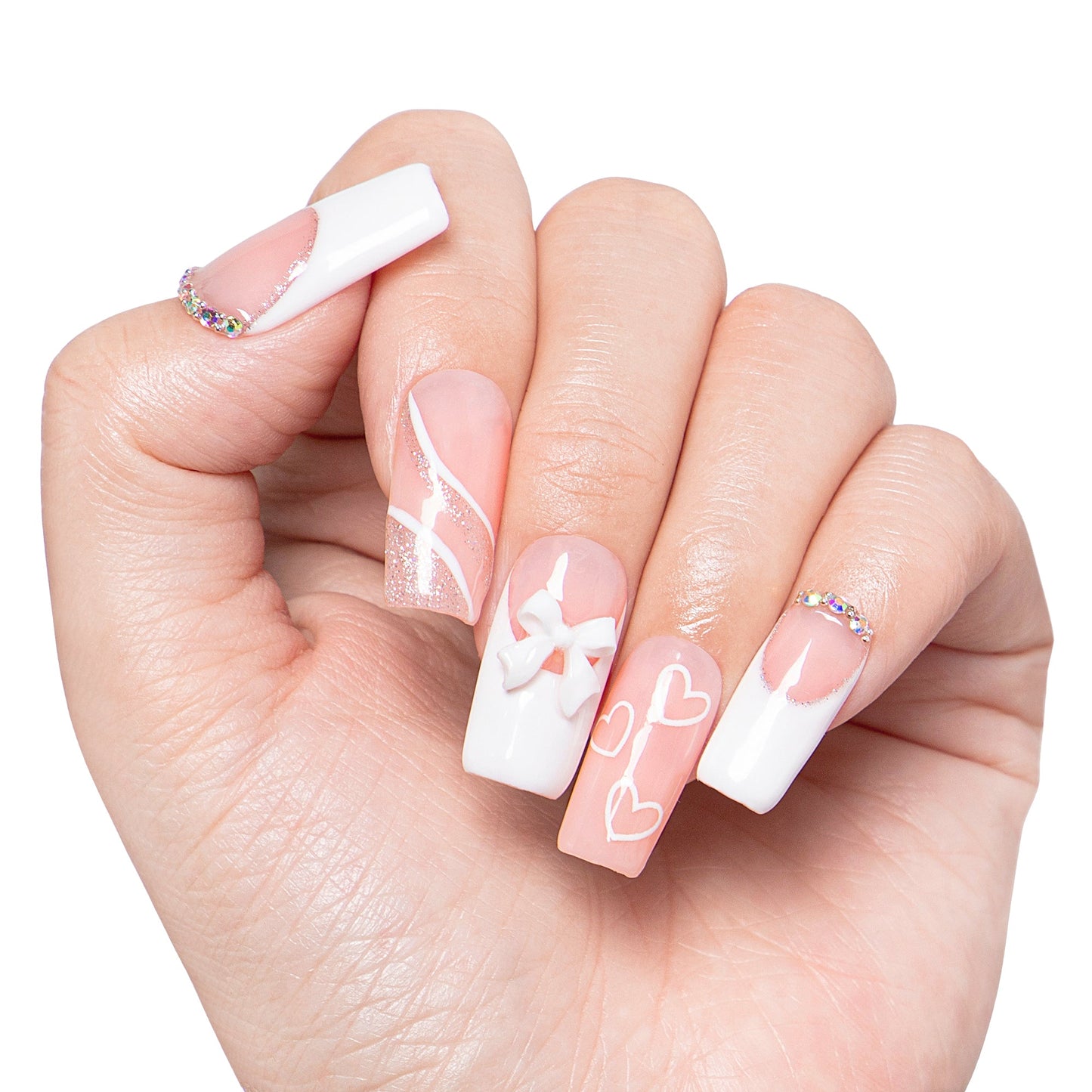 Silver Blanc Handmade Nails H309