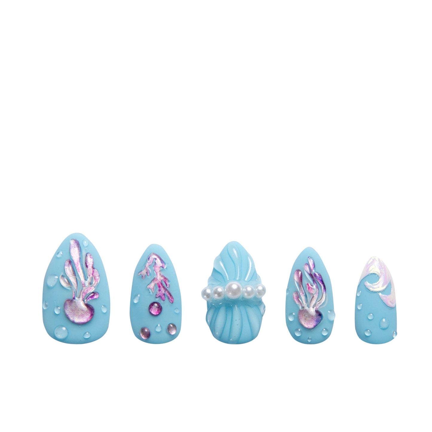 Coral Rhapsody Handmade Nails H323