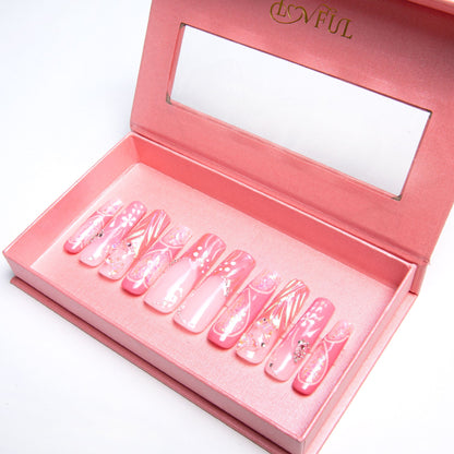 Pink Fantasy Handmade Nails H327