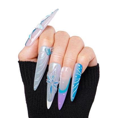 Blue Whisper Handmade Nails H328