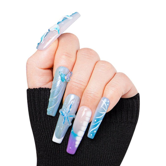 Blue Whisper Handmade Nails H328