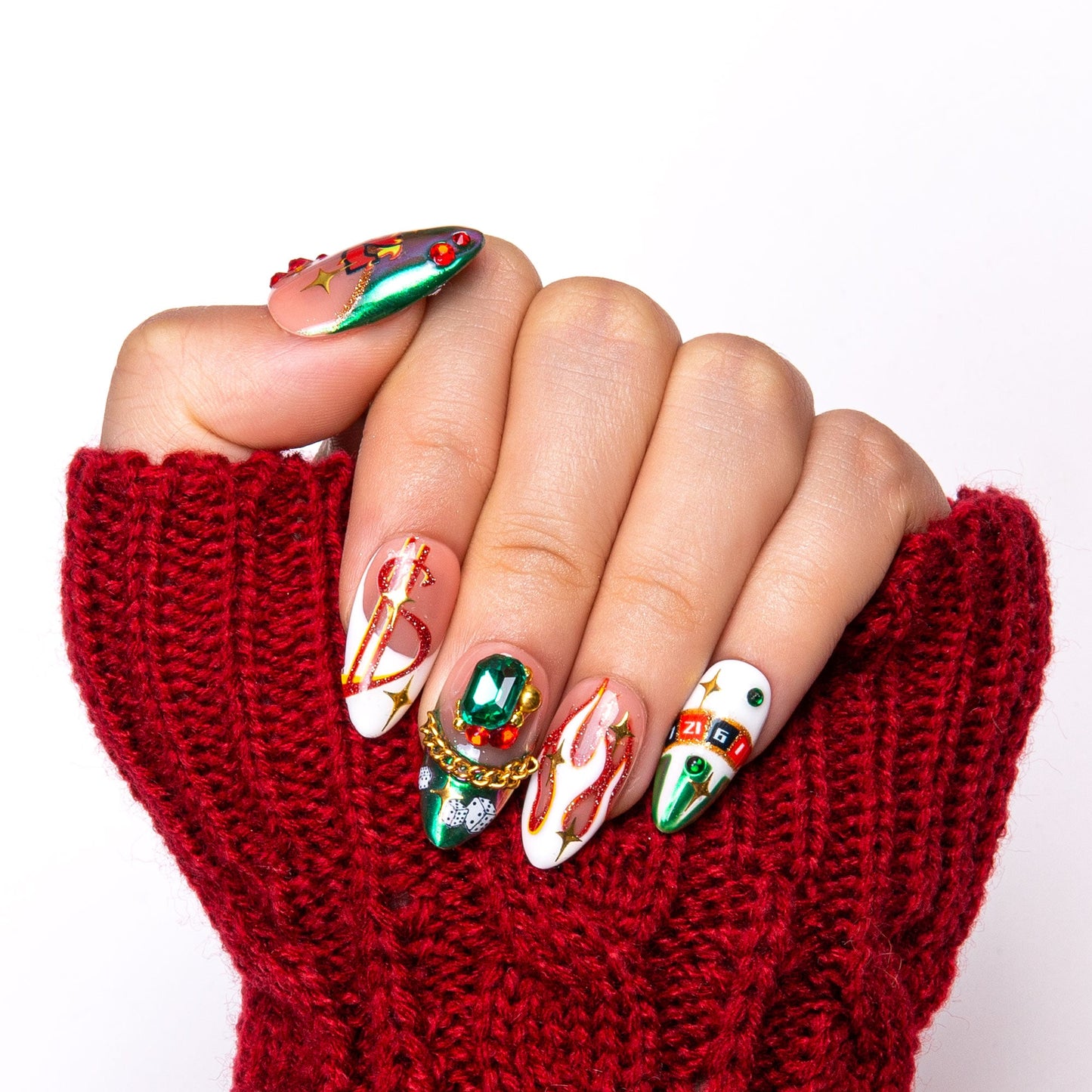 Rolling the Dice Handmade Nails H334