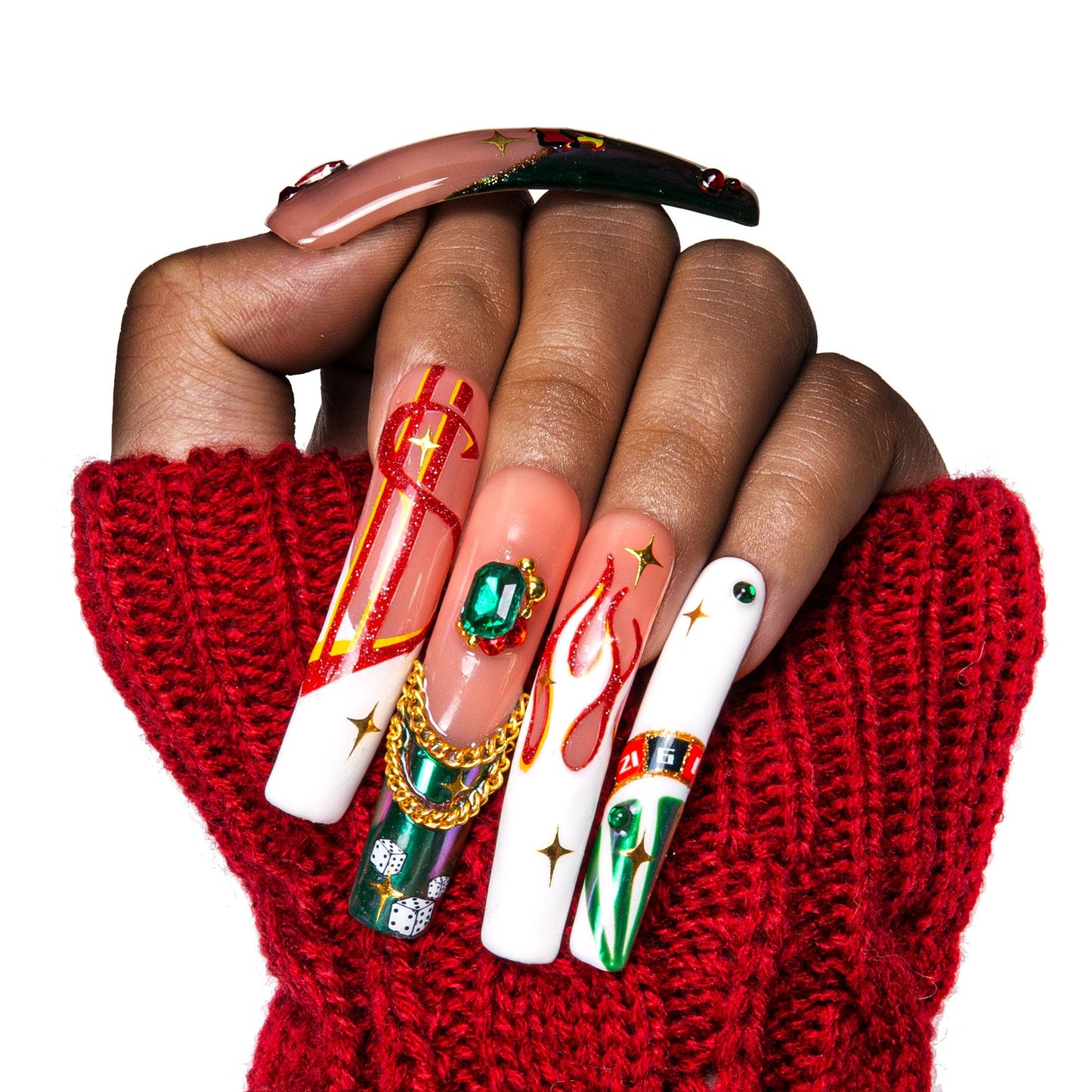 Rolling the Dice Handmade Nails H334