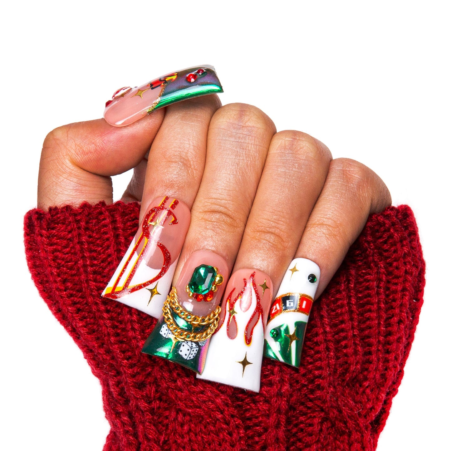 Rolling the Dice Handmade Nails H334