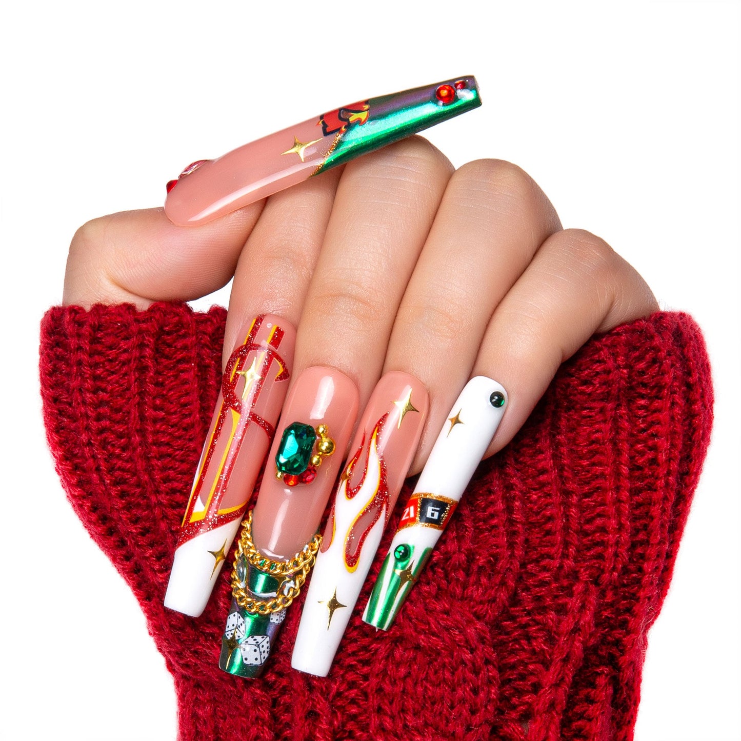 Rolling the Dice Handmade Nails H334