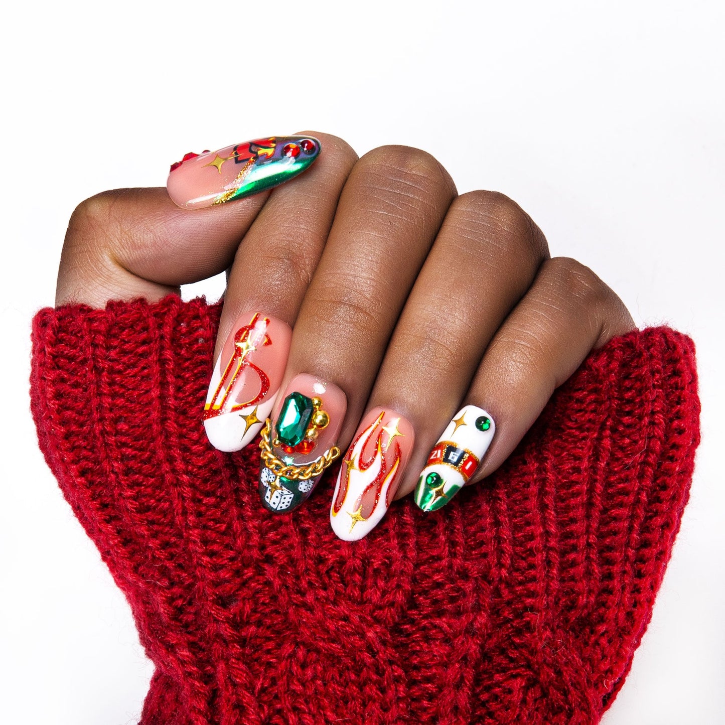 Rolling the Dice Handmade Nails H334