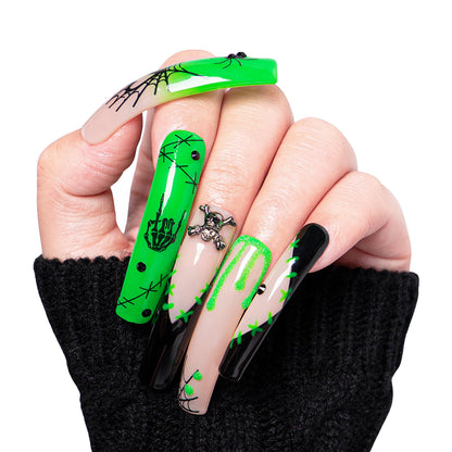 Luminous Lurker Handmade Nails GLOW IN THE DARK H339
