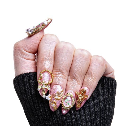 Vintage Ros¨¦ Handmade Nails H355
