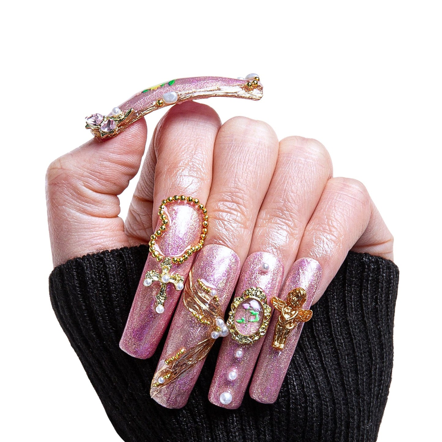 Vintage Ros¨¦ Handmade Nails H355