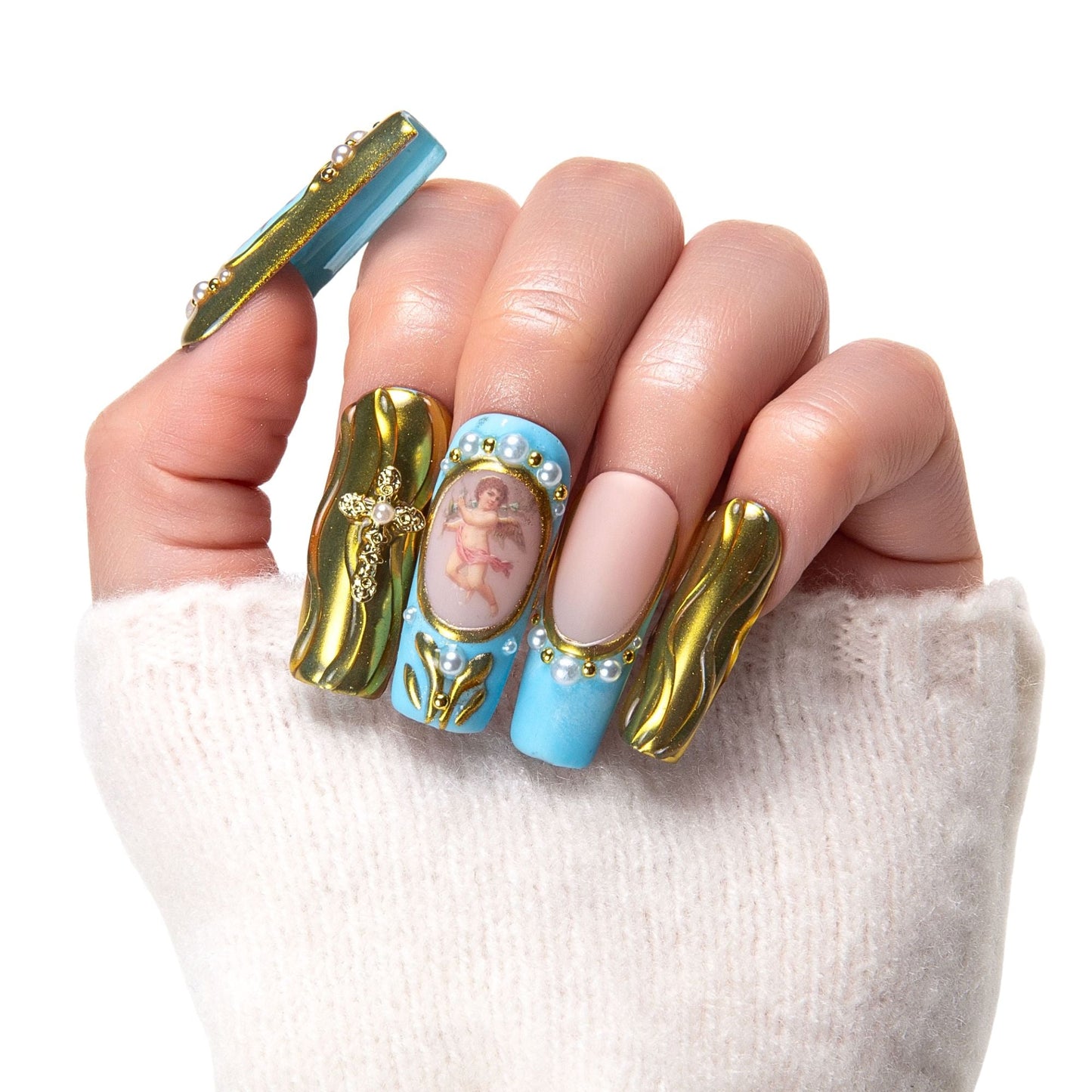 Angelic Embrace Handmade Nails H372