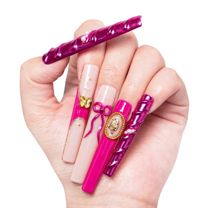 Fuchsia Wonderland Handmade Nails H373
