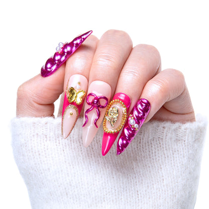 Fuchsia Wonderland Handmade Nails H373