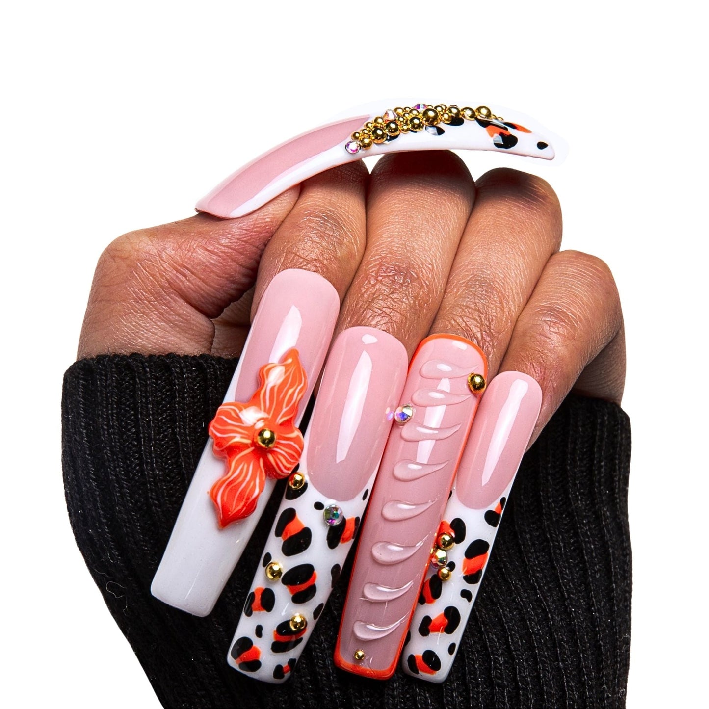 Tropical Sunset Handmade Nails H374