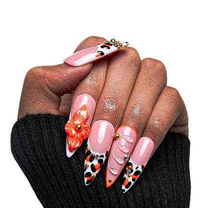 Tropical Sunset Handmade Nails H374