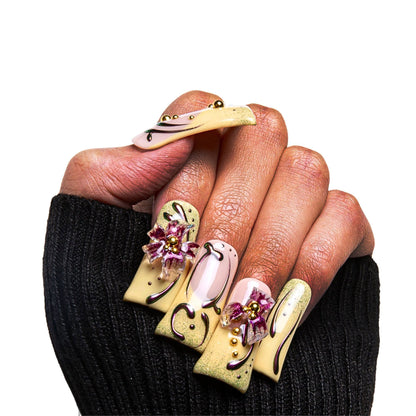 Vintage Bloom Handmade Nails H378