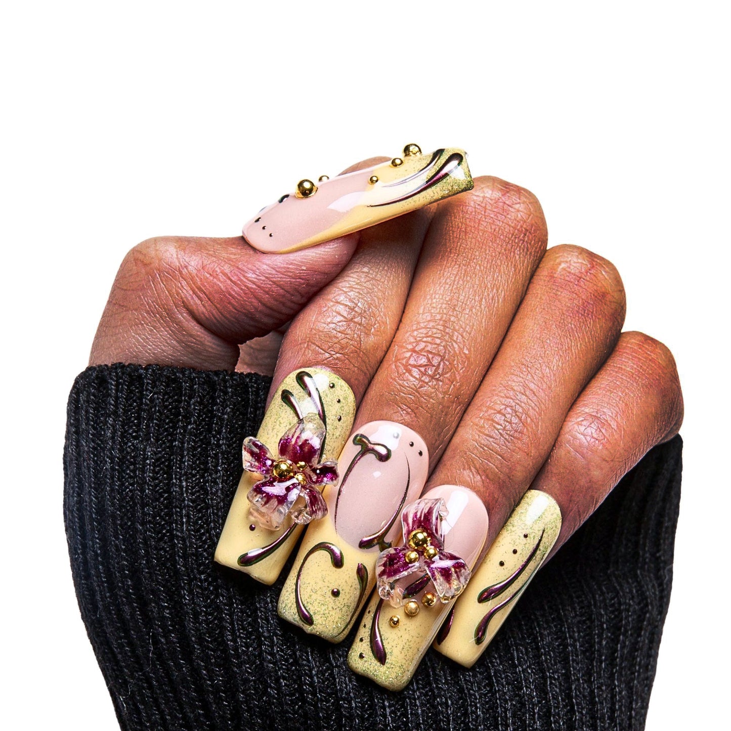 Vintage Bloom Handmade Nails H378