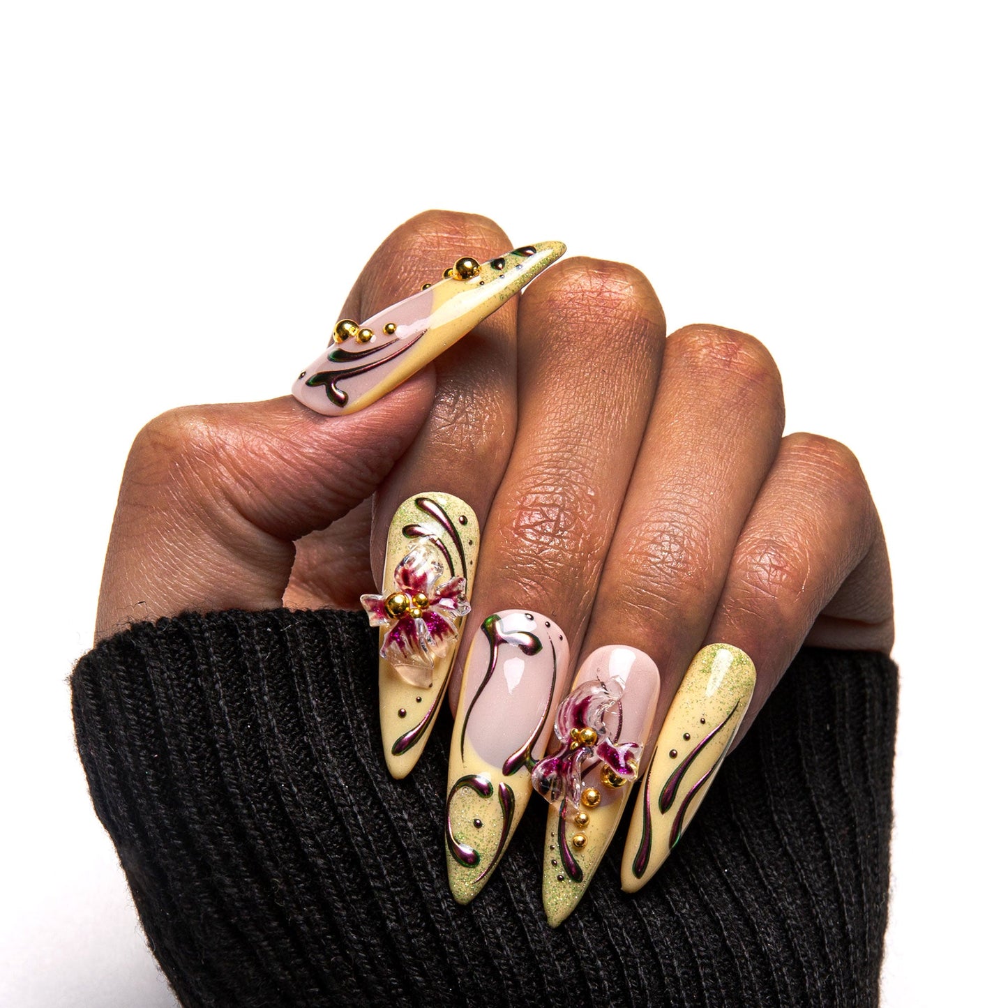 Vintage Bloom Handmade Nails H378