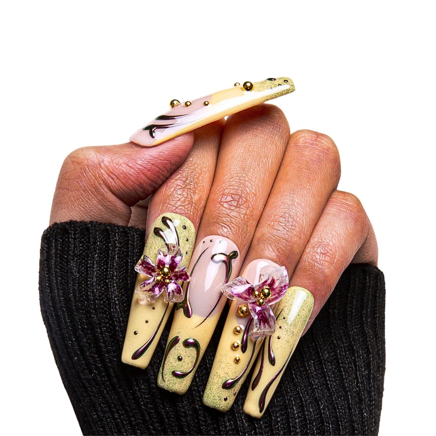 Vintage Bloom Handmade Nails H378