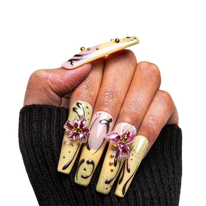 Vintage Bloom Handmade Nails H378