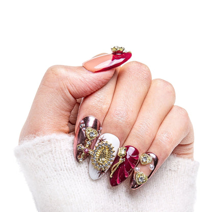 Royal Crimson Handmade Nails H383