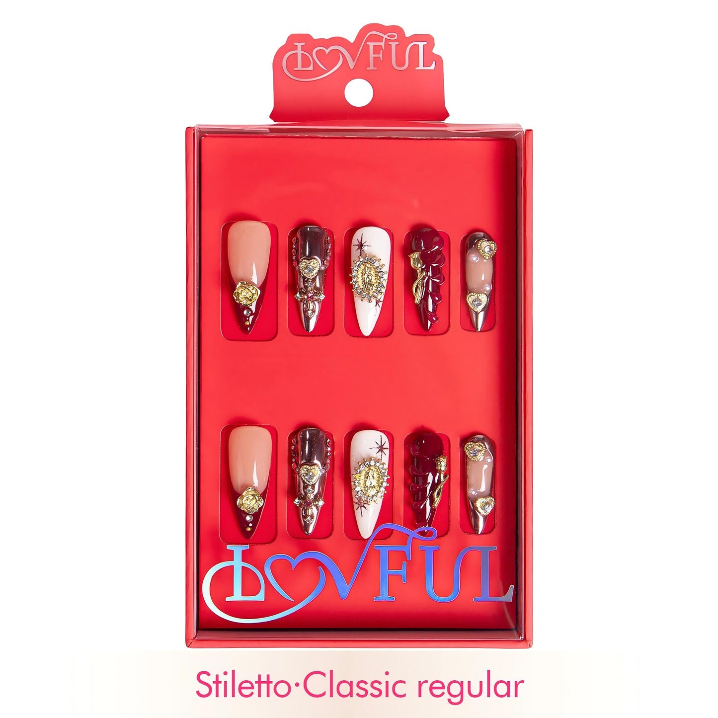 Royal Crimson Handmade Nails H383