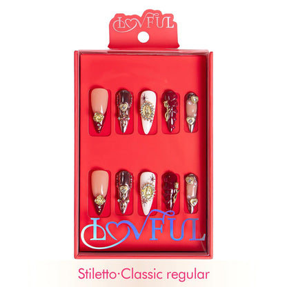 Royal Crimson Handmade Nails H383