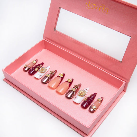 Royal Crimson Handmade Nails H383