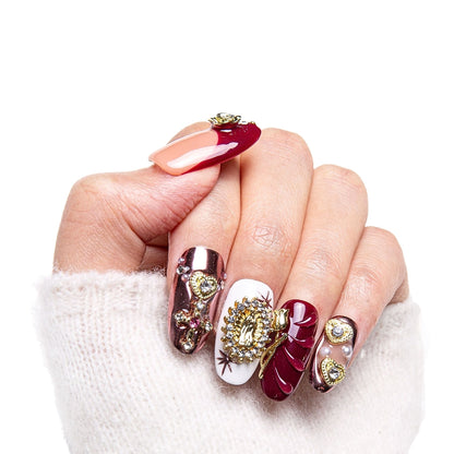 Royal Crimson Handmade Nails H383