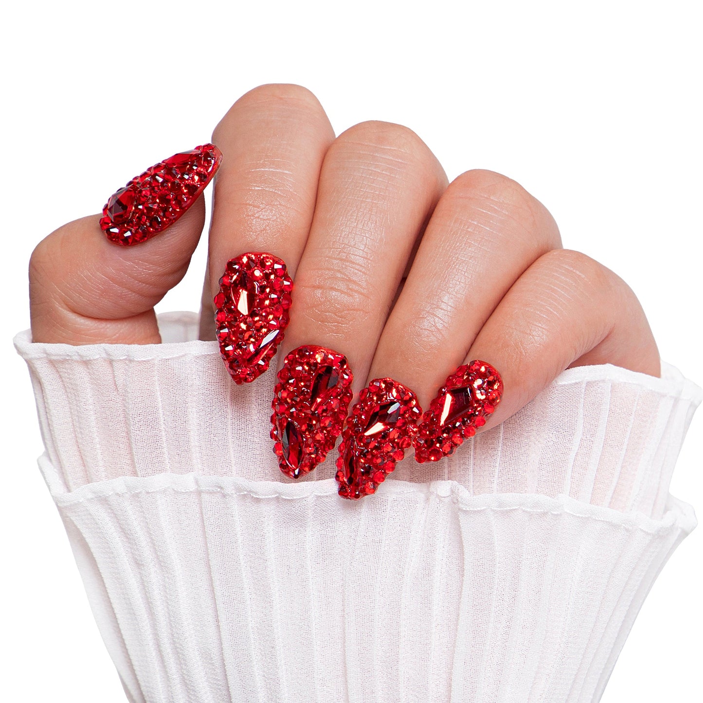 Flaming Sex Red Handmade Nails H39