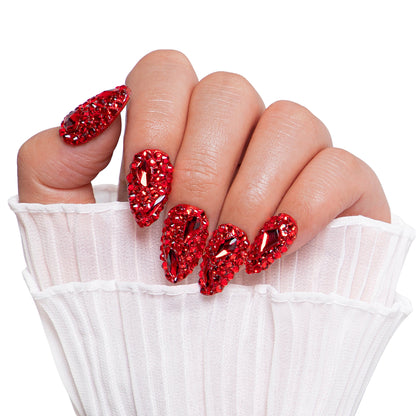 Flaming Sex Red Handmade Nails H39