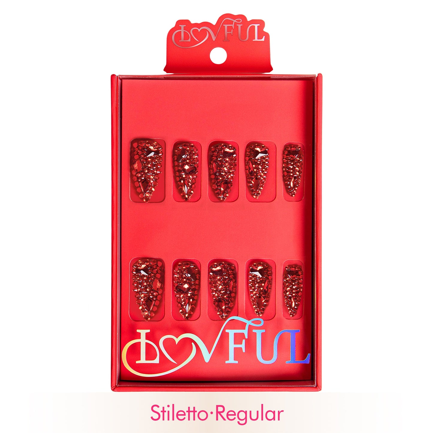 Flaming Sex Red Handmade Nails H39