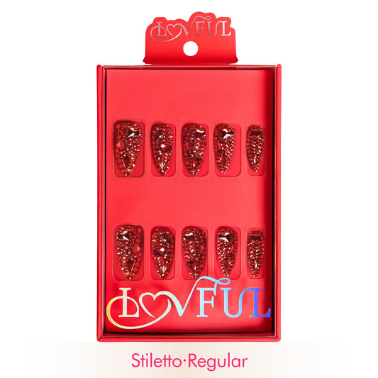 Flaming Sex Red Handmade Nails H39