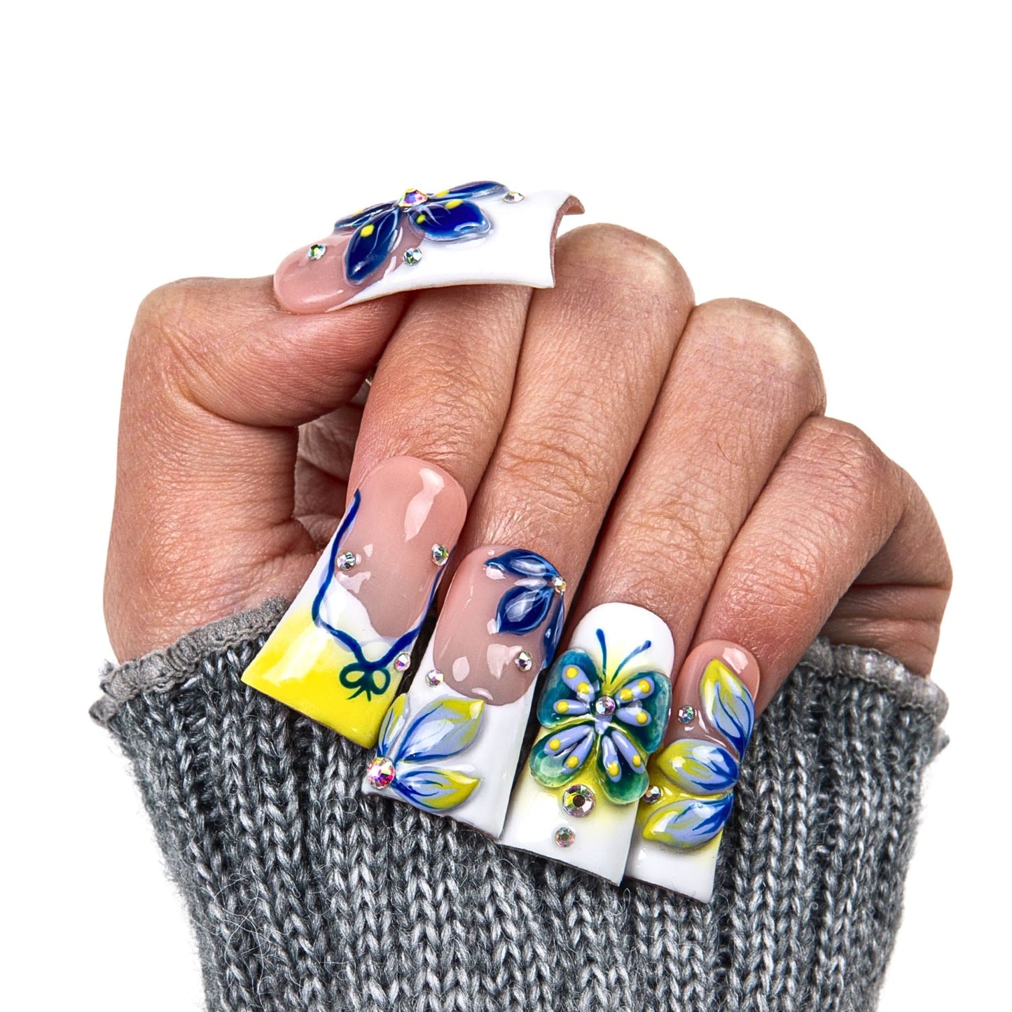 Midnight Bloom Handmade Nails H390