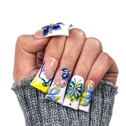 Midnight Bloom Handmade Nails H390